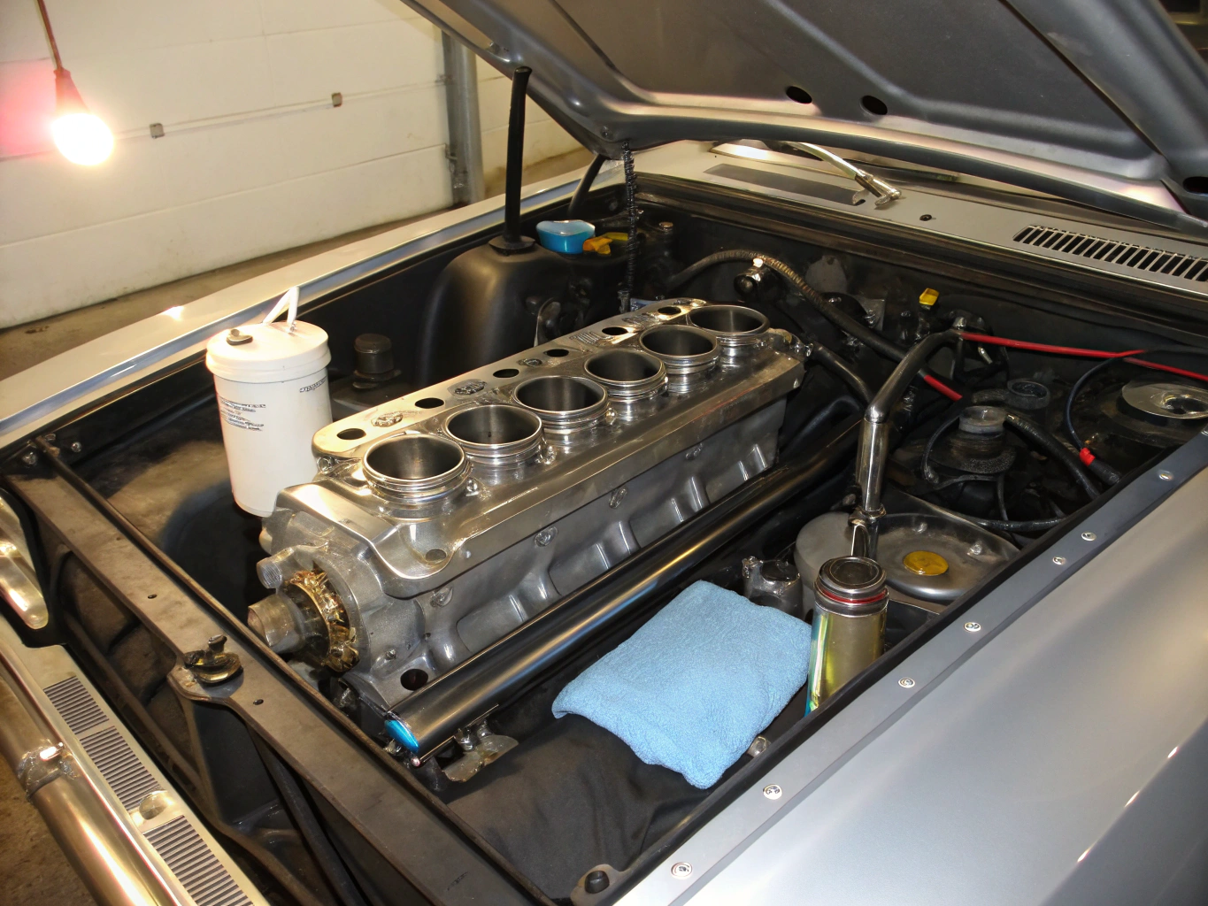 Cleaned and detailed modern vehicle engine bay